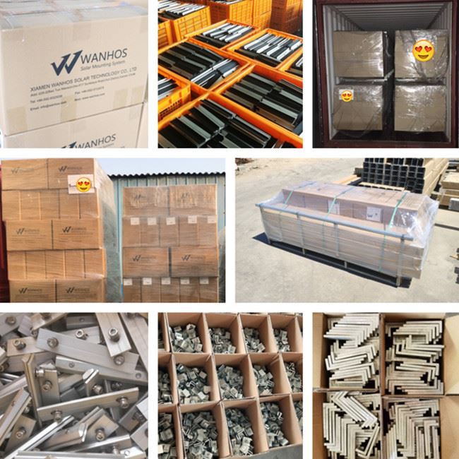 Package of Trapezoidal roof solar panel rails