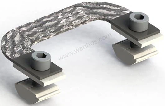 Bonding Jumper With Copper Lugs For Pv Panel Mounting