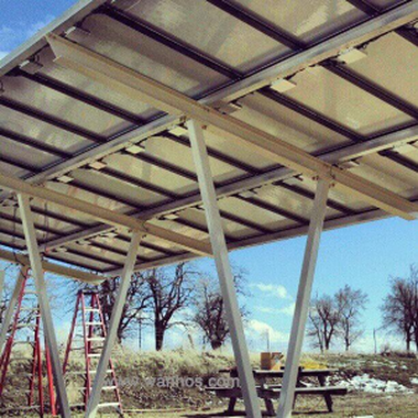 Водоустойчиви търговски системи за монтиране на паркинг за слънчева енергия Соларна стелажа за паркинги